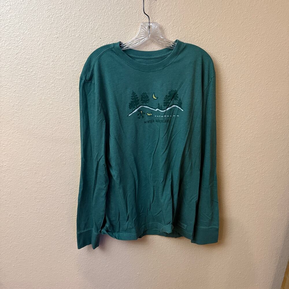 Life is Good crusher tee Women's M LOT of 2 long sleeve cotton soft dog wanderer
